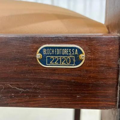 Sergio Rodrigues 4 Dining Chairs in Hardwood Leather by Sergio Rodrigues Brazil 1960