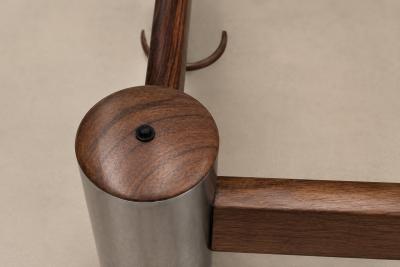 Sergio Rodrigues Amelia Coffee Table in Rosewood Chrome Plated Metal by Sergio Rodrigues