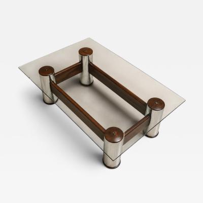 Sergio Rodrigues Amelia Coffee Table in Rosewood Chrome Plated Metal by Sergio Rodrigues