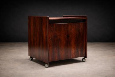Sergio Rodrigues Bar Cart in Brazilian Rosewood Jacarand by Sergio Rodrigues Brazil Lot 76