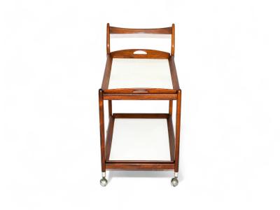 Sergio Rodrigues Bar Cart in Rosewood with Removable Trays Sergio Rodrigues 1960s Lot 298A