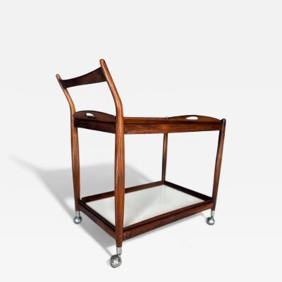 Sergio Rodrigues Bar Cart in Rosewood with Removable Trays Sergio Rodrigues 1960s Lot 298A