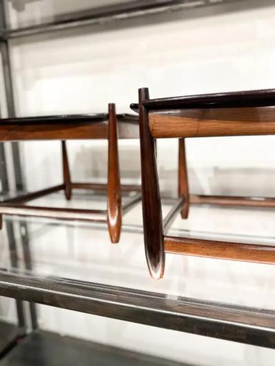 Sergio Rodrigues Brazilian Modern Arimelo Side Tables in Hardwood Sergio Rodrigues 1958