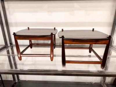 Sergio Rodrigues Brazilian Modern Arimelo Side Tables in Hardwood Sergio Rodrigues 1958