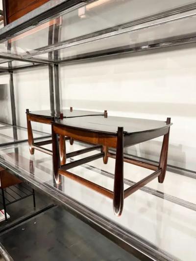 Sergio Rodrigues Brazilian Modern Arimelo Side Tables in Hardwood Sergio Rodrigues 1958
