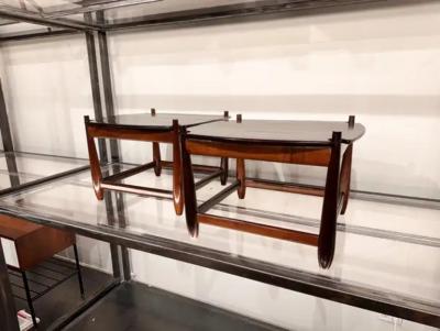Sergio Rodrigues Brazilian Modern Arimelo Side Tables in Hardwood Sergio Rodrigues 1958