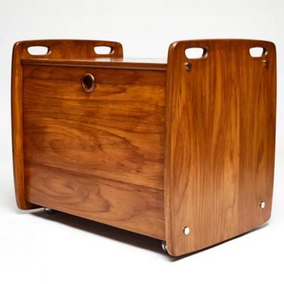 Sergio Rodrigues Brazilian Modern Bar Cart in Hardwood by Sergio Rodrigues for Oca 1962 Brazil