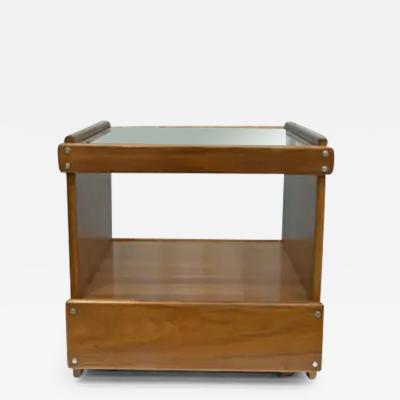 Sergio Rodrigues Brazilian Modern Bar Cart in Hardwood with Shelf by Sergio Rodrigues c 1960s