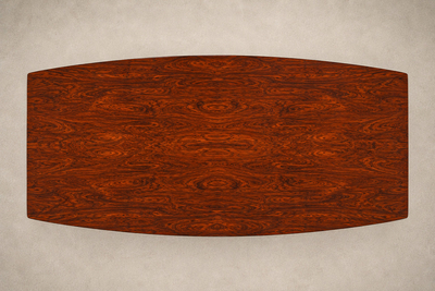 Sergio Rodrigues Brazilian Modern Beg Dining Table in Brazilian Rosewood and Chrome