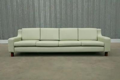 Sergio Rodrigues Brazilian Modern Caola Sofa in Green fabric Hardwood Sergio Rodrigues 1960