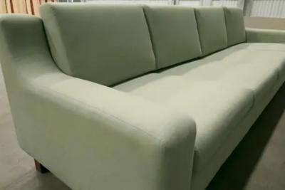Sergio Rodrigues Brazilian Modern Caola Sofa in Green fabric Hardwood Sergio Rodrigues 1960