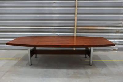 Sergio Rodrigues Brazilian Modern Dining or Conference Table in Hardwood Metal Sergio Rodrigues