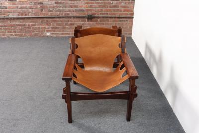 Sergio Rodrigues Brazilian Modern Kilin Lounge Chairs in Leather Jacaranda by Sergio Rodrigues