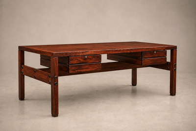 Sergio Rodrigues Brazilian Modern Monumental Executive Desk Sergio Rodrigues