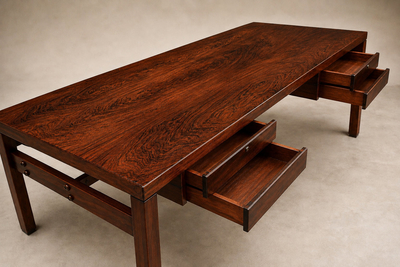 Sergio Rodrigues Brazilian Modern Monumental Executive Desk Sergio Rodrigues