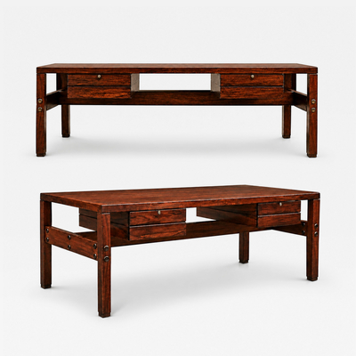 Sergio Rodrigues Brazilian Modern Monumental Executive Desk Sergio Rodrigues