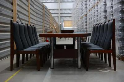 Sergio Rodrigues Brazilian Modern Twelve Chair Set in Hardwood Leather Sergio Rodrigues 1960s