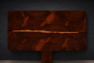 Sergio Rodrigues Console on wheels in Rosewood Chrome Wheels Sergio Rodrigues 1960s