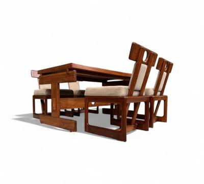 Sergio Rodrigues Cuiaba Dining Set in Hardwood Sergio Rodrigues 1970s Lot 478 479