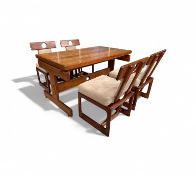 Sergio Rodrigues Cuiaba Dining Set in Hardwood Sergio Rodrigues 1970s Lot 478 479