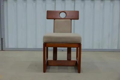 Sergio Rodrigues Cuiaba Set of of 4 Chairs in Hardwood and Fabric by Sergio Rodrigues 1970 s
