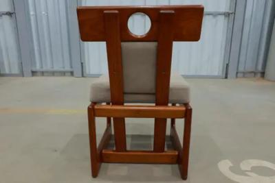 Sergio Rodrigues Cuiaba Set of of 4 Chairs in Hardwood and Fabric by Sergio Rodrigues 1970 s