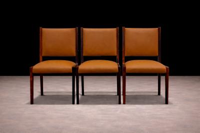 Sergio Rodrigues Dining Chairs in Rosewood Leather Sergio Rodrigues for Bloch 1960s
