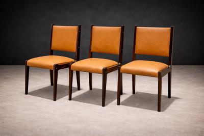Sergio Rodrigues Dining Chairs in Rosewood Leather Sergio Rodrigues for Bloch 1960s