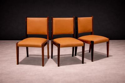 Sergio Rodrigues Dining Chairs in Rosewood Leather Sergio Rodrigues for Bloch 1960s