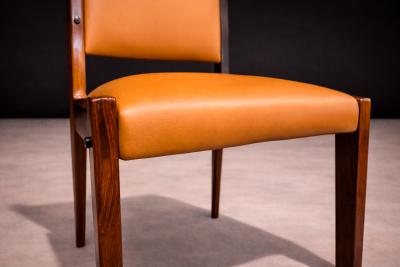 Sergio Rodrigues Dining Chairs in Rosewood Leather Sergio Rodrigues for Bloch 1960s