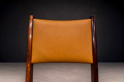 Sergio Rodrigues Dining Chairs in Rosewood Leather Sergio Rodrigues for Bloch 1960s