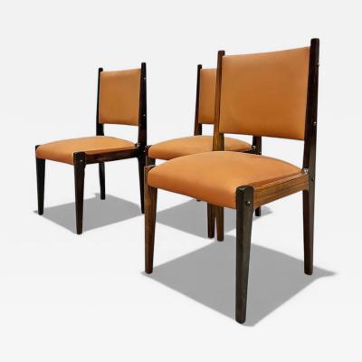 Sergio Rodrigues Dining Chairs in Rosewood Leather Sergio Rodrigues for Bloch Lot 291 883