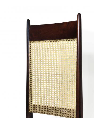 Sergio Rodrigues Highback Rosewood and Cane Dining Chairs