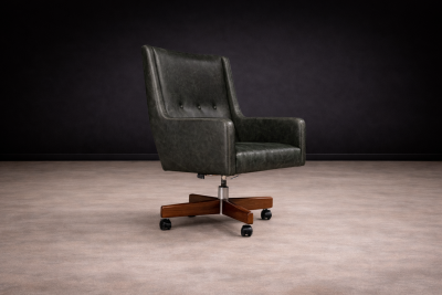 Sergio Rodrigues Holperin Armchair in Green Leather Rosewood Sergio Rodrigues for Oca 1962