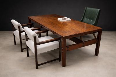 Sergio Rodrigues Holperin Armchair in Green Leather Rosewood Sergio Rodrigues for Oca 1962