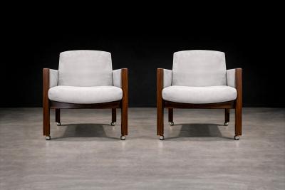 Sergio Rodrigues Jimi Armchair with Wheels in Rosewood Ultra Suede Sergio Rodrigues