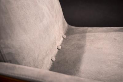 Sergio Rodrigues Jimi Armchair with Wheels in Rosewood Ultra Suede Sergio Rodrigues