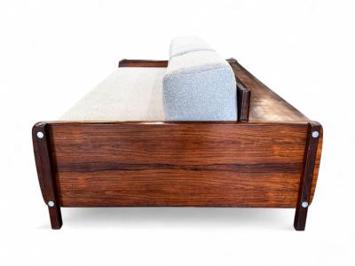 Sergio Rodrigues Macedo Sofa in Rosewood Grey Boucle Sergio Rodrigues 1960s Lot 548A