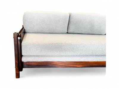 Sergio Rodrigues Macedo Sofa in Rosewood Grey Boucle Sergio Rodrigues 1960s Lot 548A