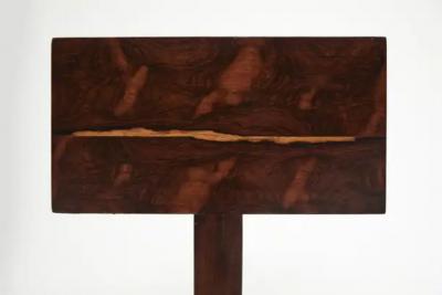 Sergio Rodrigues Mid Century Modern Console in Hardwood Chrome Wheels Sergio Rodrigues 1960s