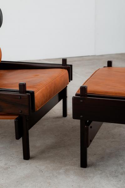 Sergio Rodrigues Mid Century Modern Tonico Armchair w ottoman by Sergio Rodrigues Brazil 1960s