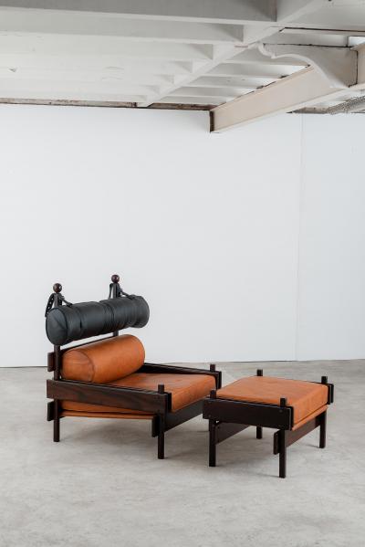 Sergio Rodrigues Mid Century Modern Tonico Armchair w ottoman by Sergio Rodrigues Brazil 1960s
