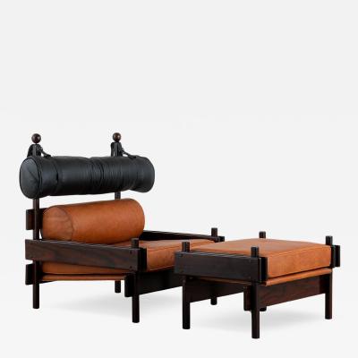 Sergio Rodrigues Mid Century Modern Tonico Armchair w ottoman by Sergio Rodrigues Brazil 1960s