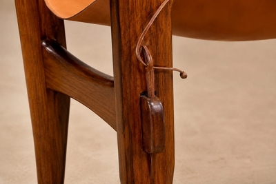 Sergio Rodrigues Modern Kilin Armchairs in Jacarand Rosewood Leather by Sergio Rodrigues