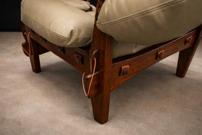 Sergio Rodrigues Moleca Lounge Chair Ottoman in Rosewood Leather Sergio Rodrigues Brazil