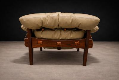 Sergio Rodrigues Moleca Lounge Chair Ottoman in Rosewood Leather Sergio Rodrigues Brazil