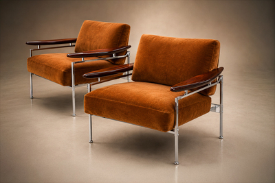 Sergio Rodrigues Pair of Beto Armchairs by Sergio Rodrigues in Brazilian Rosewood