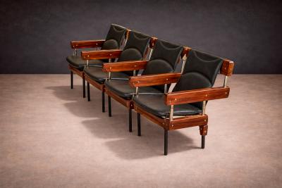 Sergio Rodrigues Pair of Double Longarina Auditorium Chairs Sergio Rodrigues