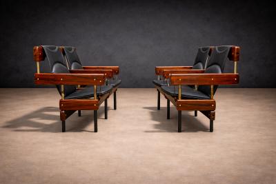 Sergio Rodrigues Pair of Double Longarina Auditorium Chairs Sergio Rodrigues