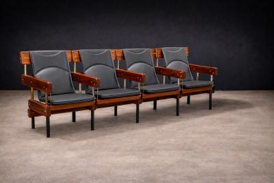 Sergio Rodrigues Pair of Double Longarina Auditorium Chairs Sergio Rodrigues